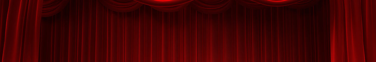 curains stage with open velvet curtain